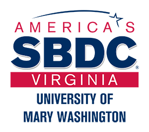 Small Business Development Center at the University of Mary Washington Logo in red and blue 