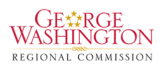 George Washington Regional Commission Logo in red, gold and black font.