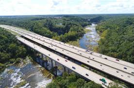 Aerial of Interstate 95 Rappahannock Bridge.